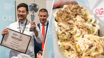 Christian Wu en de winnende smaak. Foto's: Carpigiani Ambachtelijk Benelux