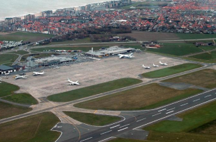 Luchthaven Oostende luchfoto mooi
