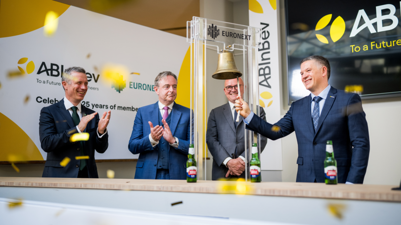 AB InBev viert 25 jaar op de Brusselse beurs