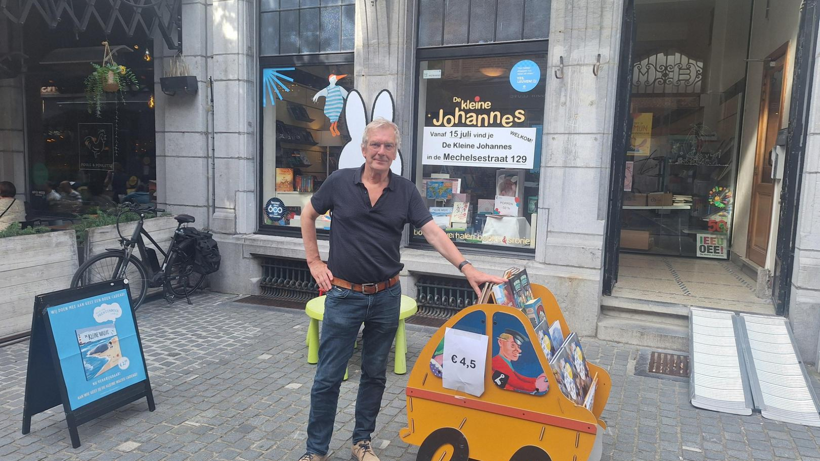 Volgens Luc Vander Velpen paste de kinderboekenwinkel niet tussen de horecazaken in de Tiensestraat_