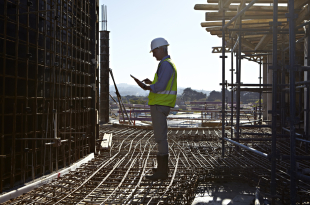 Architect using tablet computer