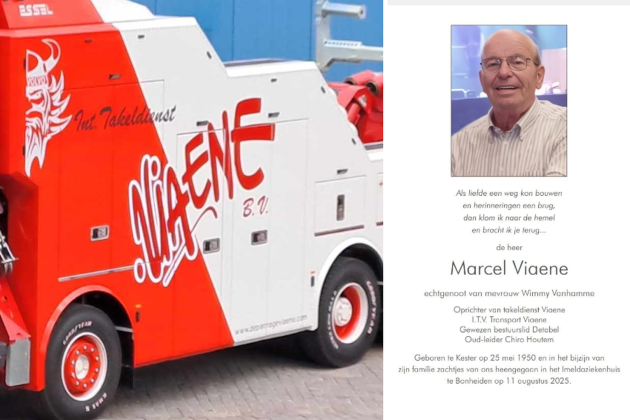 Marcel Viaene (75), oprichter van de bekende Antwerpse takeldienst, is overleden