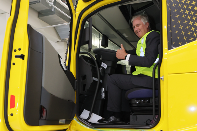 Koning bezoekt Volvo Trucks in Gent