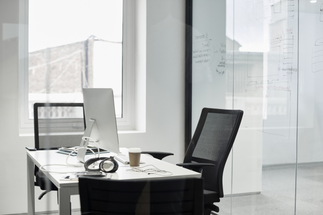 Desktop PC On Desk At Bright Office
