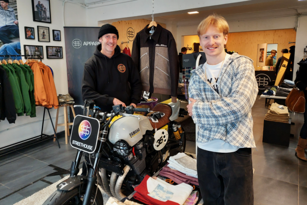 Renaud Amand van Skatehouse en Emiel Van Osselaer van Milio Millions in de pop-up Streethouse.