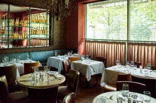 Tables set in restaurant