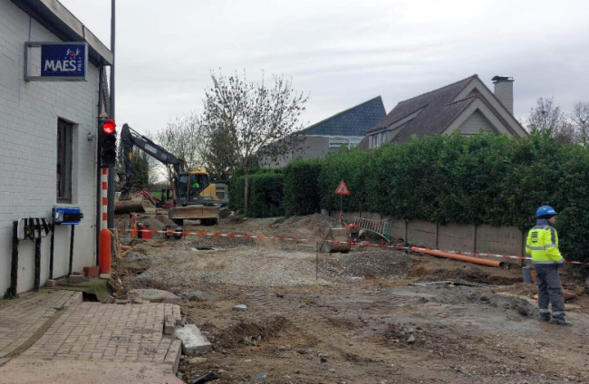 Grondwerken aan café 't Nieuw Kwartier