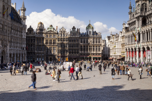 Guildhall facades in the Grand Place.