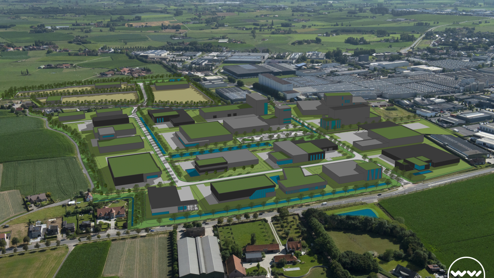 Tielt Noord 3D op vluchtfoto