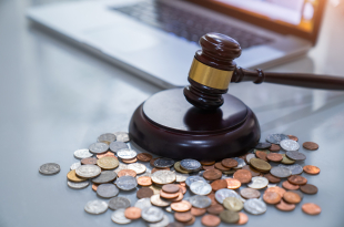 Judge’s gavel  and money, financial law
