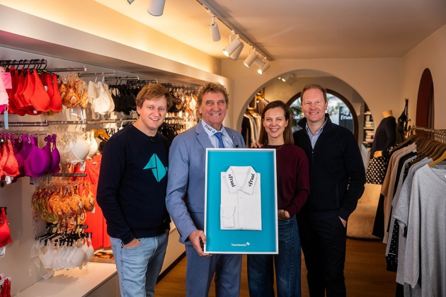 v.l.n.r. Jeroen De Wit (Teamleader), Jean-Marie Pfaff, Elisabeth Staelens (Fraai) en Laurent Maes (Fraai)