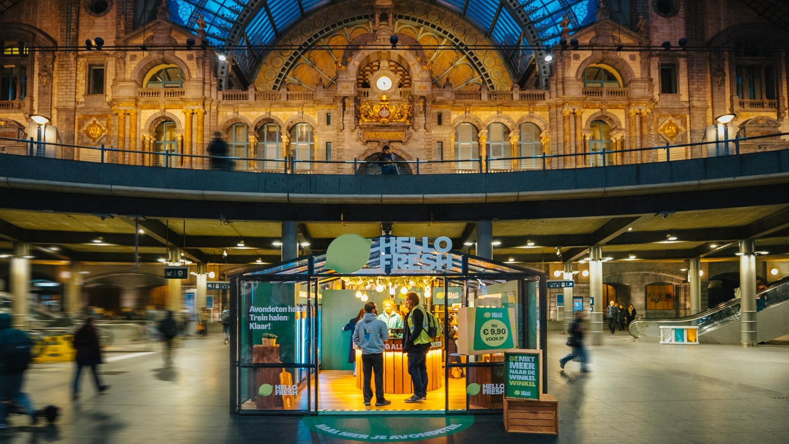 HelloFresh test grab‑and‑go‑winkel voor maaltijdpakketten in Antwerpen-Centraal