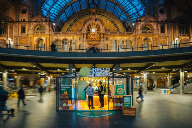 HelloFresh test grab‑and‑go‑winkel voor maaltijdpakketten in Antwerpen-Centraal