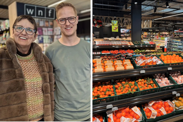 Lutgart Van Erck en zoon Frédérick van Delhaize Ravels