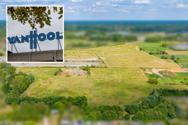 De curator van het failliete Van Hool heeft de eerste gronden van de site te koop gezet.