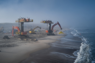 Installing a subsea cable on offshore wind farm Thor