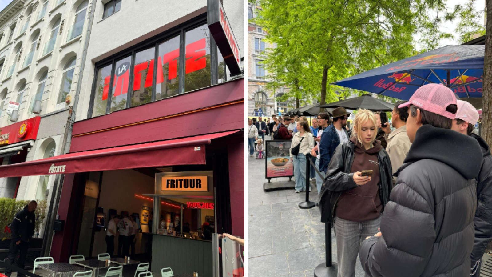 La Patate van Average Rob is officieel geopend op De Keyserlei meteen lange rij voor gratis frieten