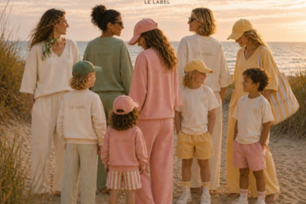 Le Label brengt een zogenoemd ‘mama & kids’-verhaal, met zachte kleuren, comfortabele sets en een tijdloze stijl.