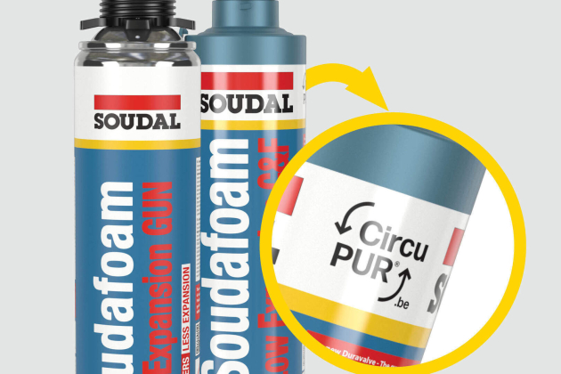 Soudal recycleert lege PU-schuimbussen in de bouwsector