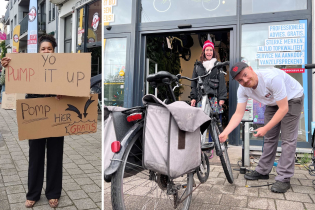 . Met opvallende slogans als ‘Hè hè, dat lucht op’, ‘Air Air Baby’ en ‘You Got To Pump It Up’ wilden ze fietsers op een ludieke manier bewust maken van het belang van een correcte bandenspanning.