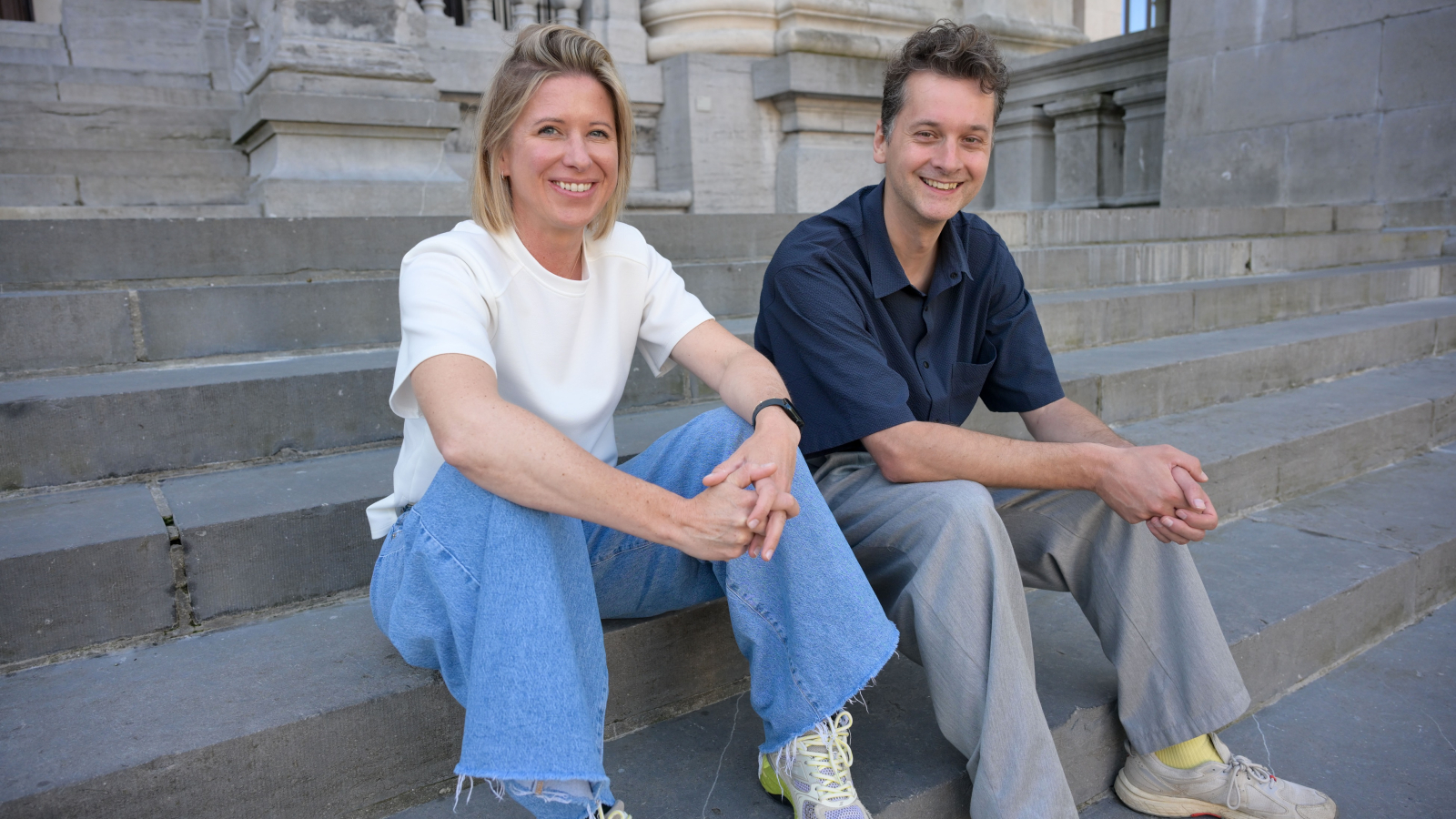 Leen Antheunis (CEO) en David Van Turnhout (curator).