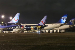 Oostende luchthaven by night