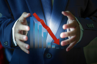 Graph Showing downtrend, Business Idea Down, business finance concept, business decline