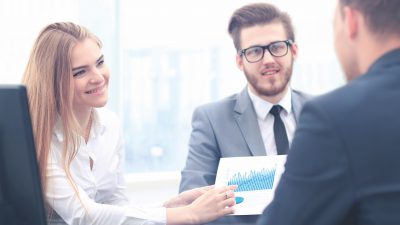 people working in modern office